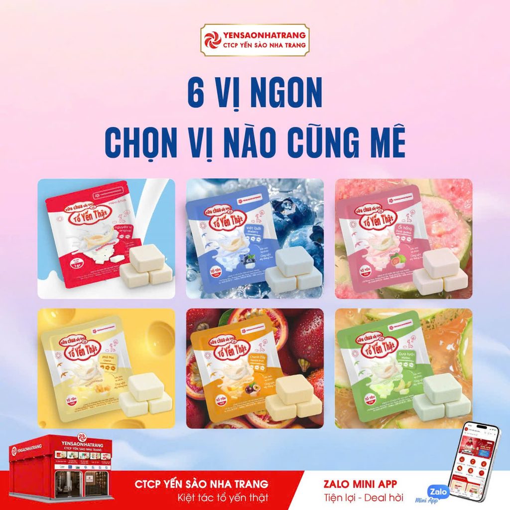 sữa chua sấy tổ yến có 6 vị giúp trẻ không bị ngán